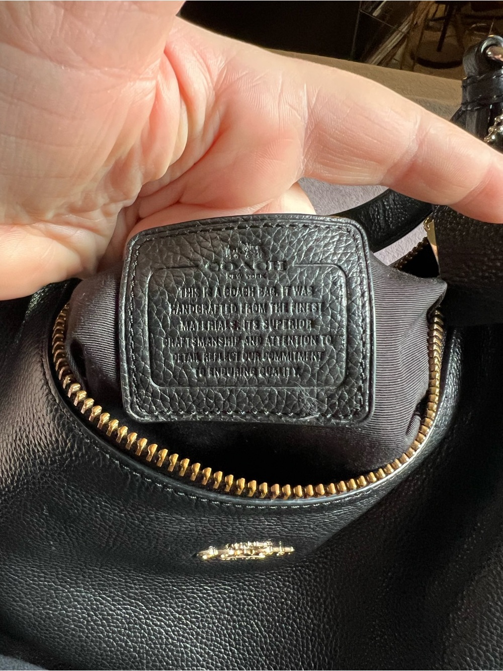 Authentic Coach Large Harley Hobo Bag in Black Pebbled Leather - Picture 9 of 15